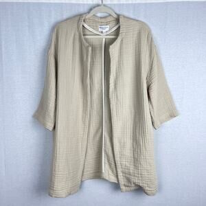 Hammacher Schlemmer Top Soft Touch Turkish Cotton Gauze Kimono Cardigan Capsule